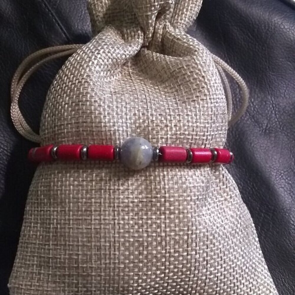 $10 Radical Drop! Slim Stretch Bracelet ~ Smoky Quartz + Howlite ~ 7" Wrists